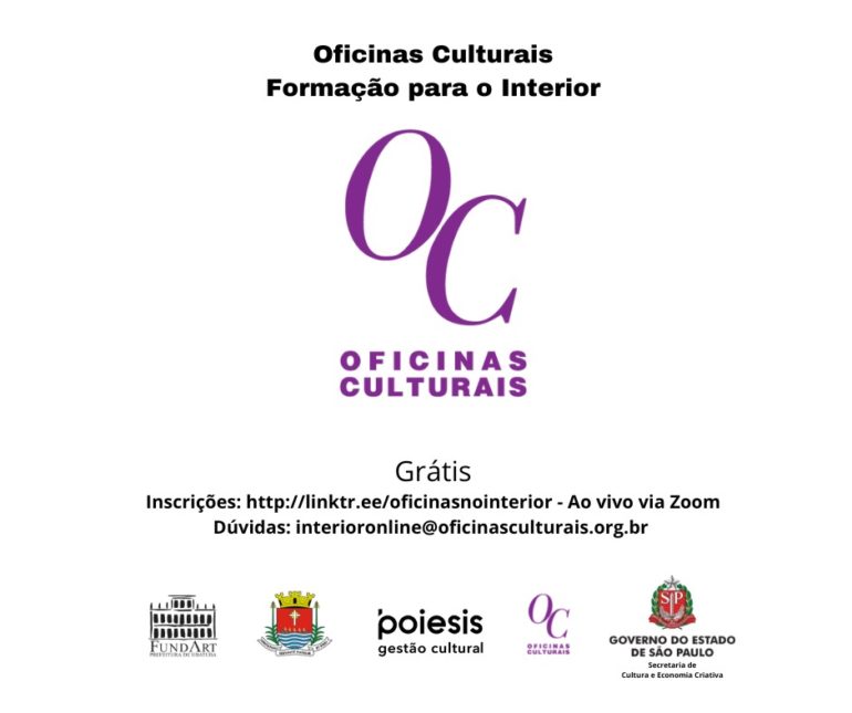 PROGRAMAÇÃO DE OUTUBRO: inscrições abertas para oficinas culturais gratuitas  e online – Prefeitura Municipal da Estância de Socorro