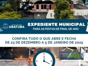 Prefeitura divulga Expediente Municipal para as Festas de Final de Ano