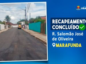 Rua Salomão José de Oliveira é recapeada no bairro da Marafunda